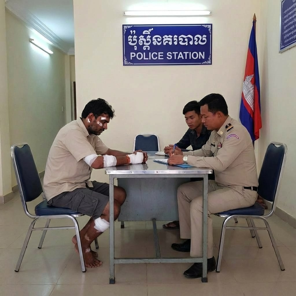 印度人在柬埔寨博谷的C1大楼工作,被各种手段欺骗和控制。